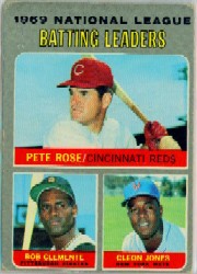 1970 Topps Baseball Cards      061      NL Batting Leaders-Pete Rose-Roberto Clemente-Cleon Jones